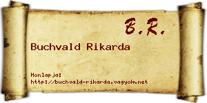 Buchvald Rikarda névjegykártya